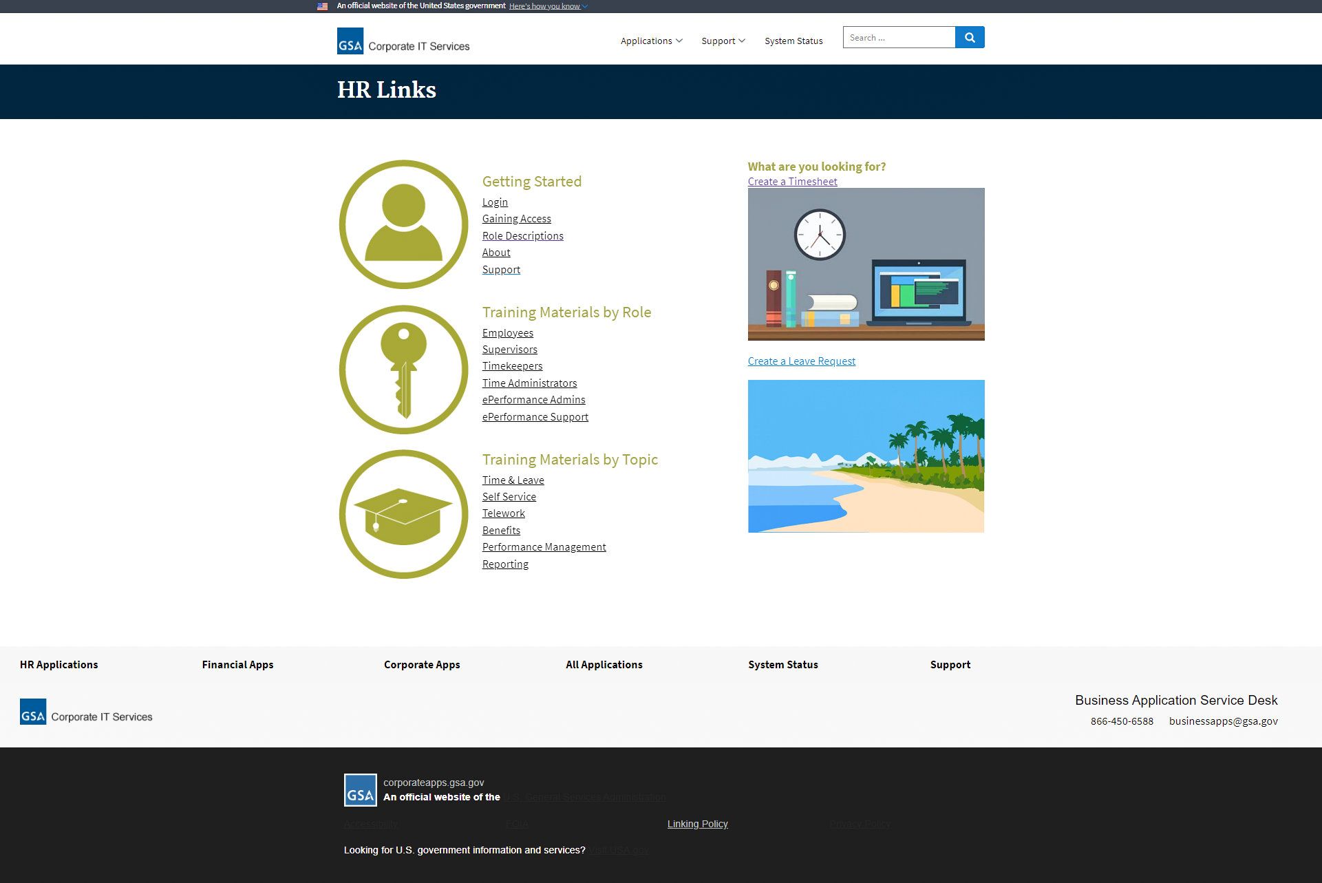HR Links platform before redesign